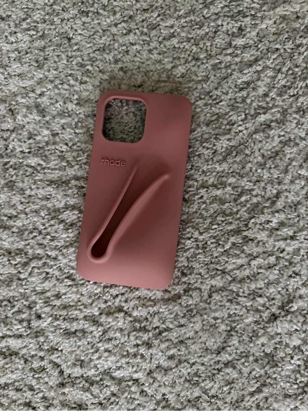 RHODE Dusty Rose Silicone Phone Case with Built-In Grip